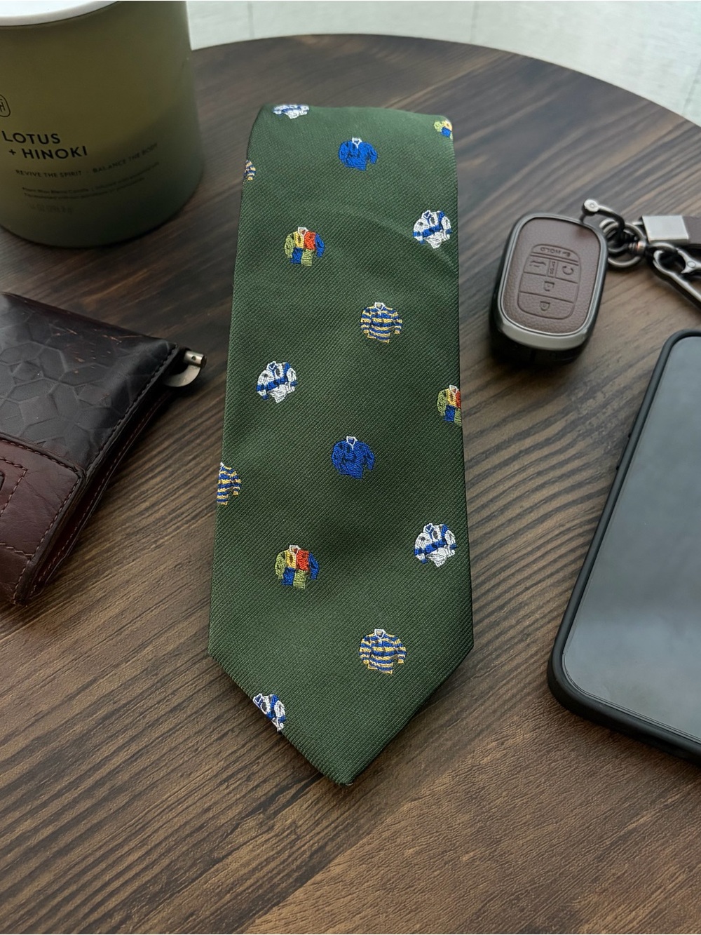 J.Crew Ludlow NWT 100% English Silk Rugby Pattern Tie Green